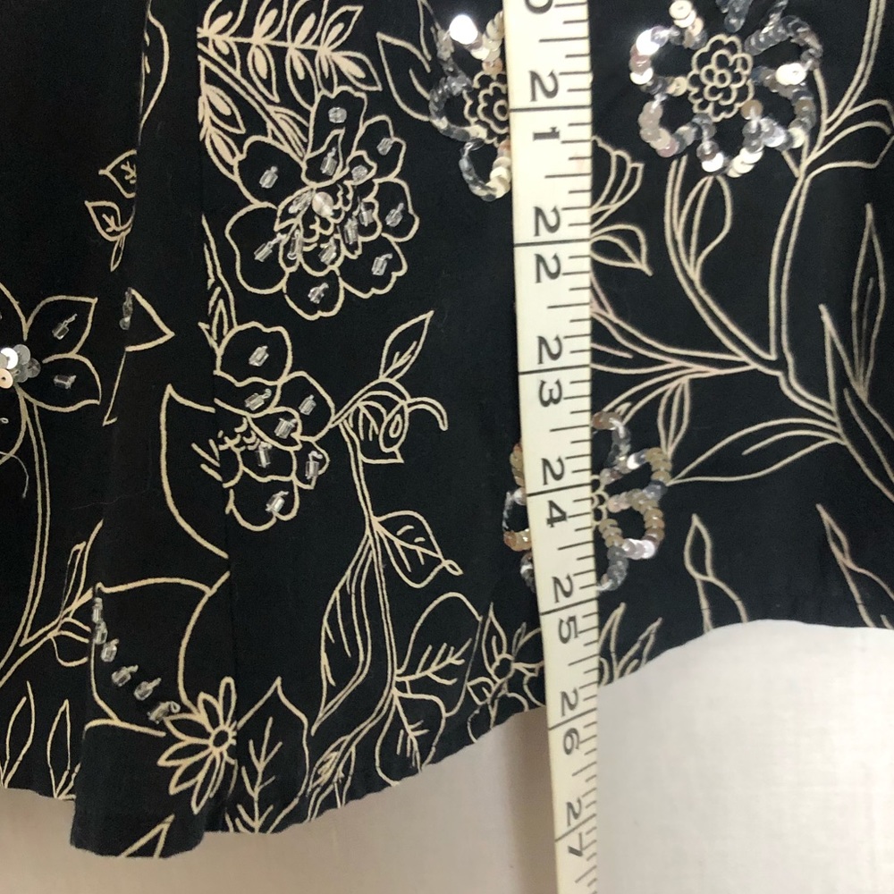 Ann Taylor LOFT Skirt Black Gold Sequins Women’s size 8 - Picture 6 of 8